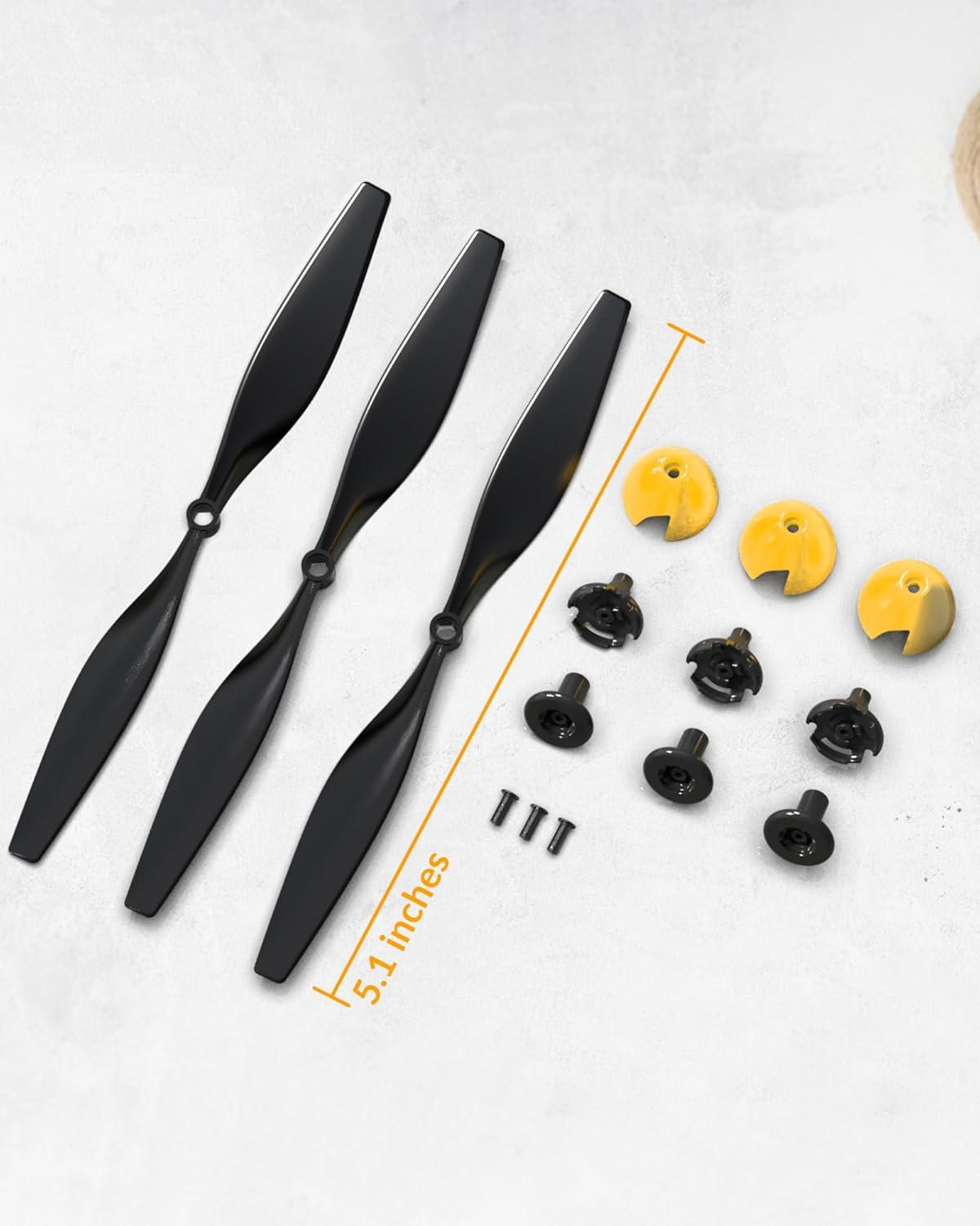 image:imageVOLANTEXRC RC Plane Propellers 3Piece Set with Propeller Protectors and Adapters for RC Airplane 76105V2B
