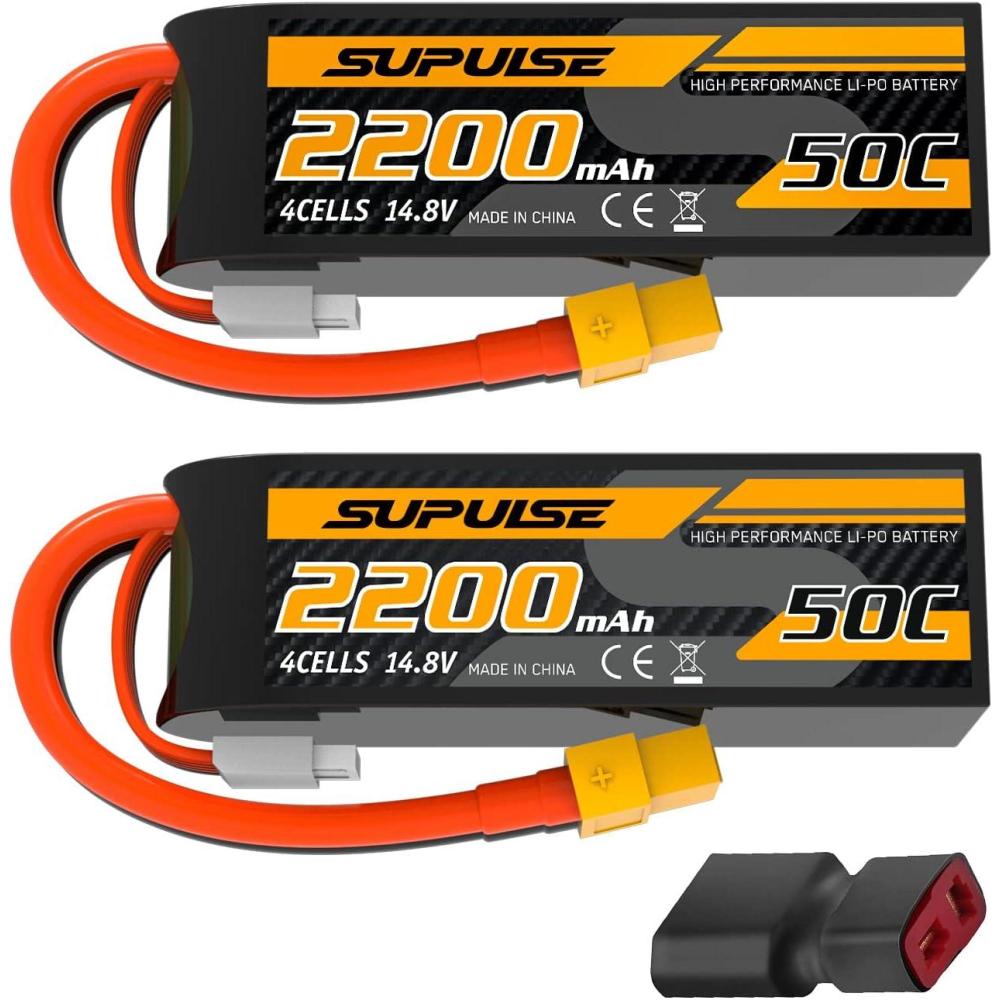 image:imageSUPULSE 111V 3S Lipo Battery 50C 1300mAh Soft Case Battery with T Plug and XT60 Plug for RC Airplane Helicopter RC Boat RC Car Truck2 Packs148V 2200mah