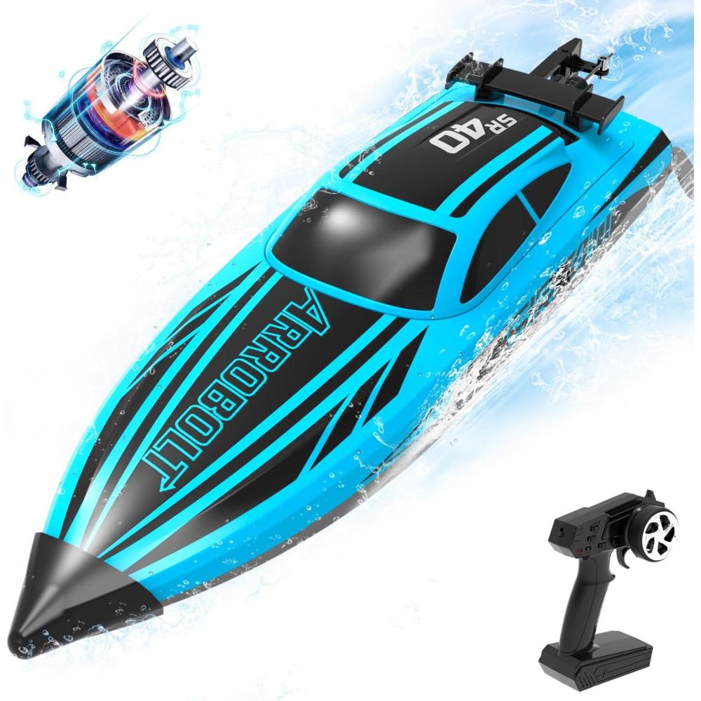 image:imageVOLANTEXRC Brushless RC Boats for Adults 30MPH Fast Remote Control Boat with 2 Rechargeable Batteries for Lakes 30 Mins Full Proportional Boat High Speed RC Boat for Adults 79705