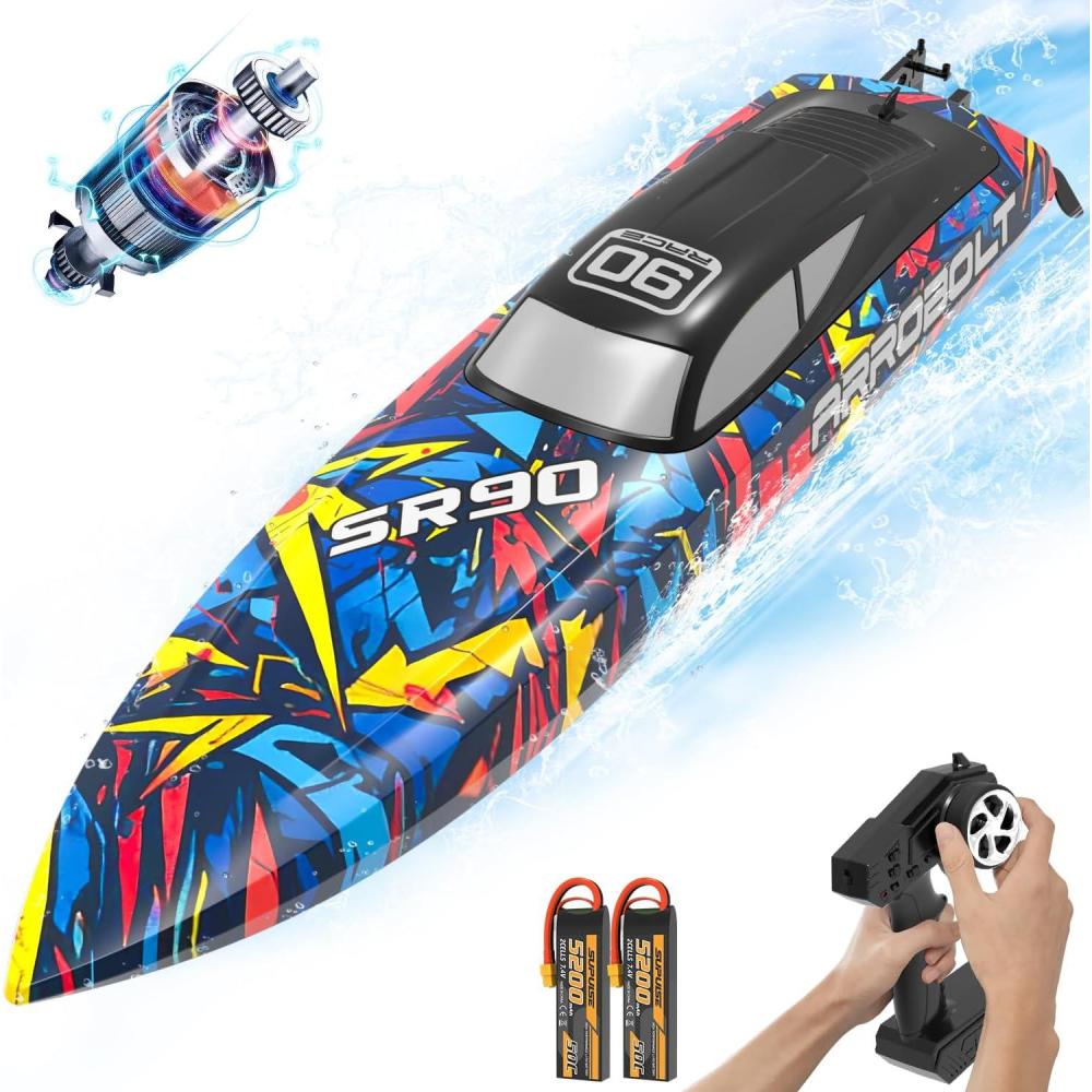 image:imagevolantexrc Brushless RC Boat Vector90 High Speed Remote Control Boat Romote Control Fast Racing RC Boat for Adults 79805Mix