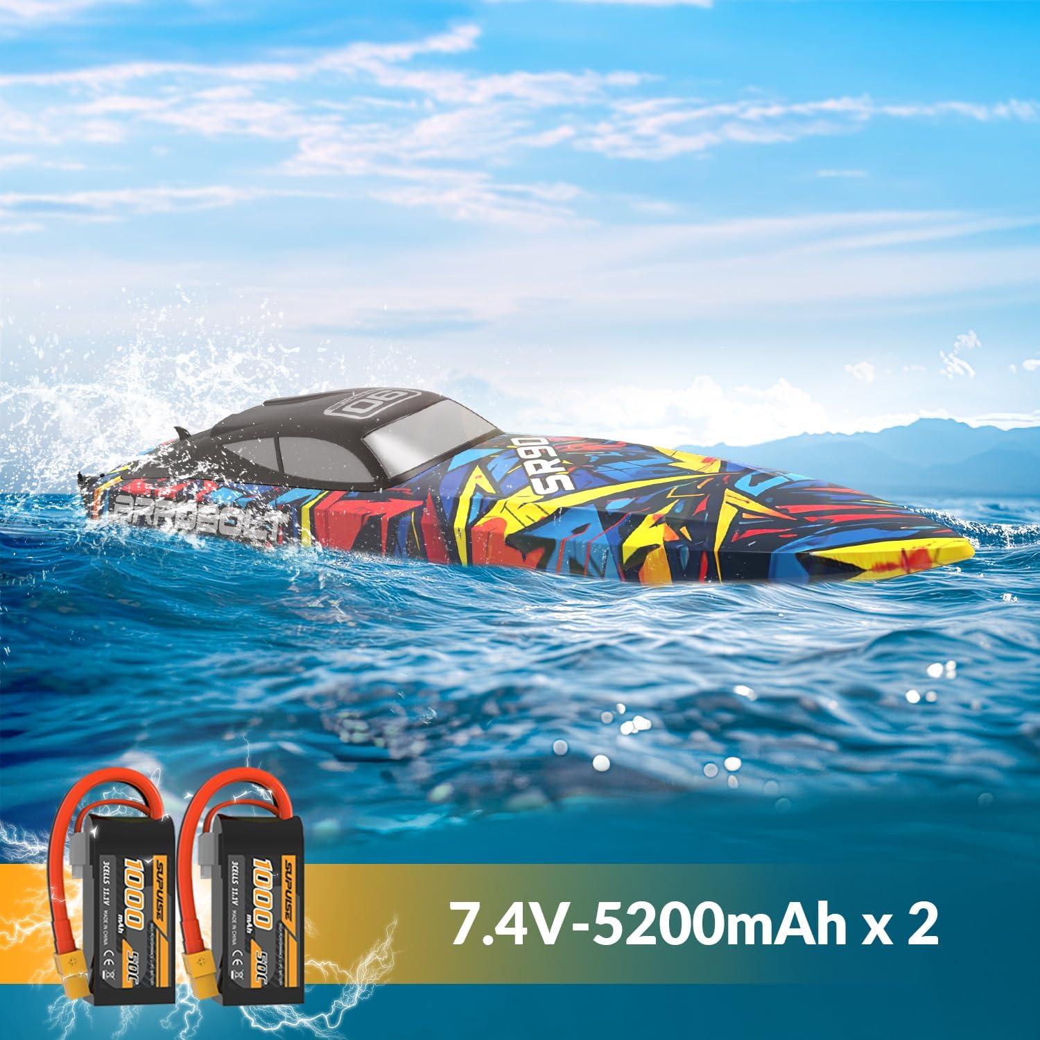 image:imagevolantexrc Brushless RC Boat Vector90 High Speed Remote Control Boat Romote Control Fast Racing RC Boat for Adults 79805Mix