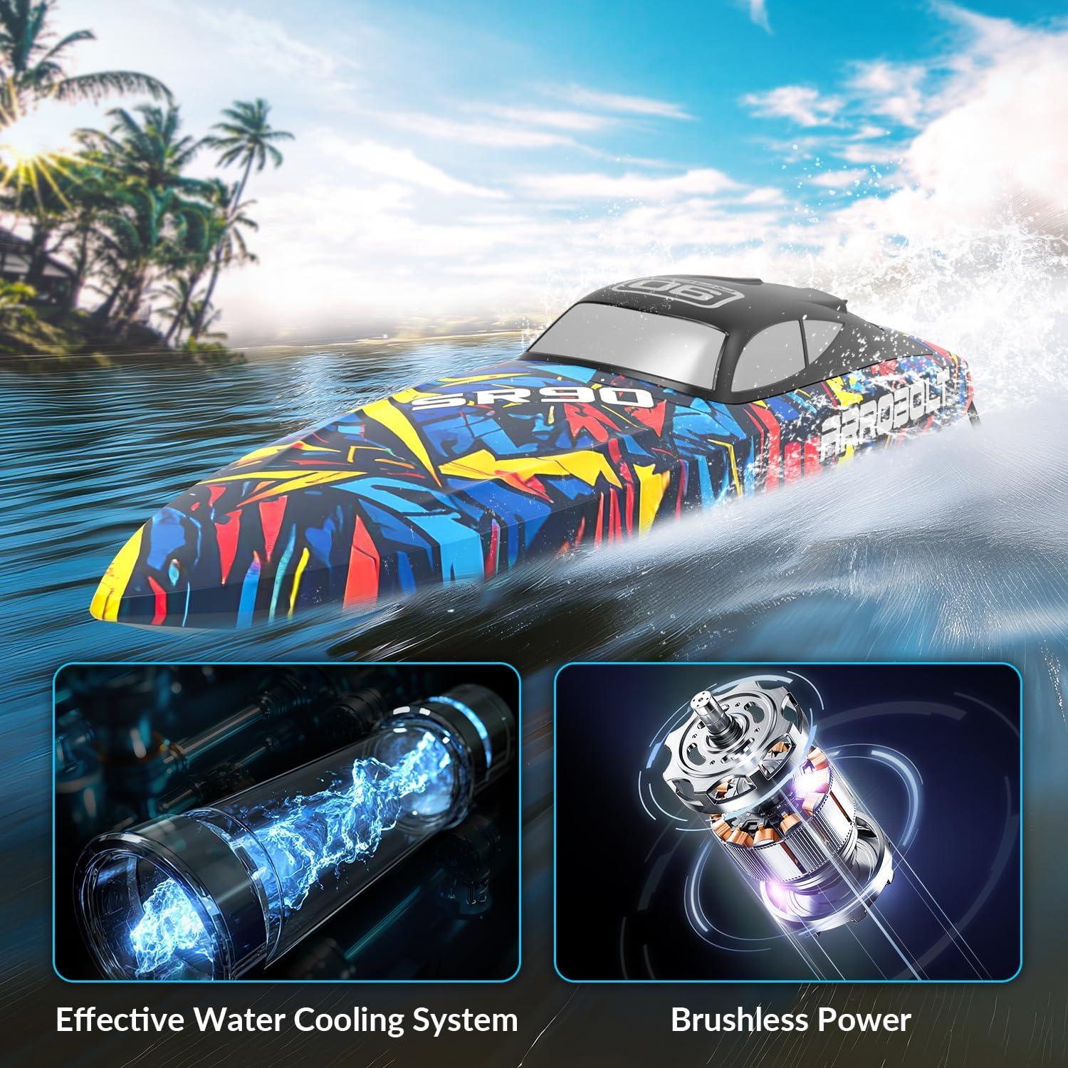 image:imagevolantexrc Brushless RC Boat Vector90 High Speed Remote Control Boat Romote Control Fast Racing RC Boat for Adults 79805Mix
