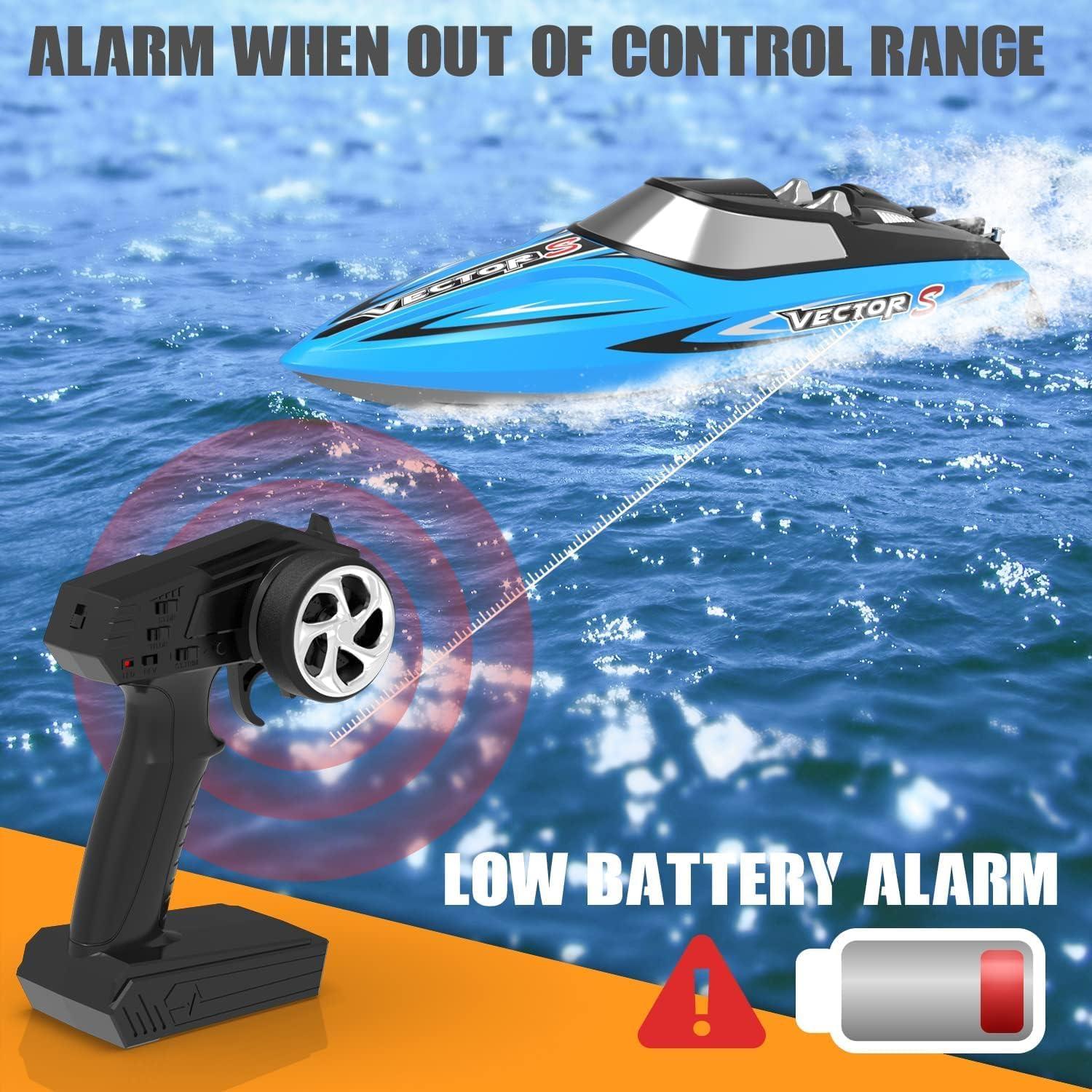 image:imagevolantexrc Brushless RC Boats for Adults 30MPH 177 High Speed Remote Control Boat with Rechargeable Battery for Lakes 24 GHz Fast RC Boat for Adults BlueBrushless Blue 04