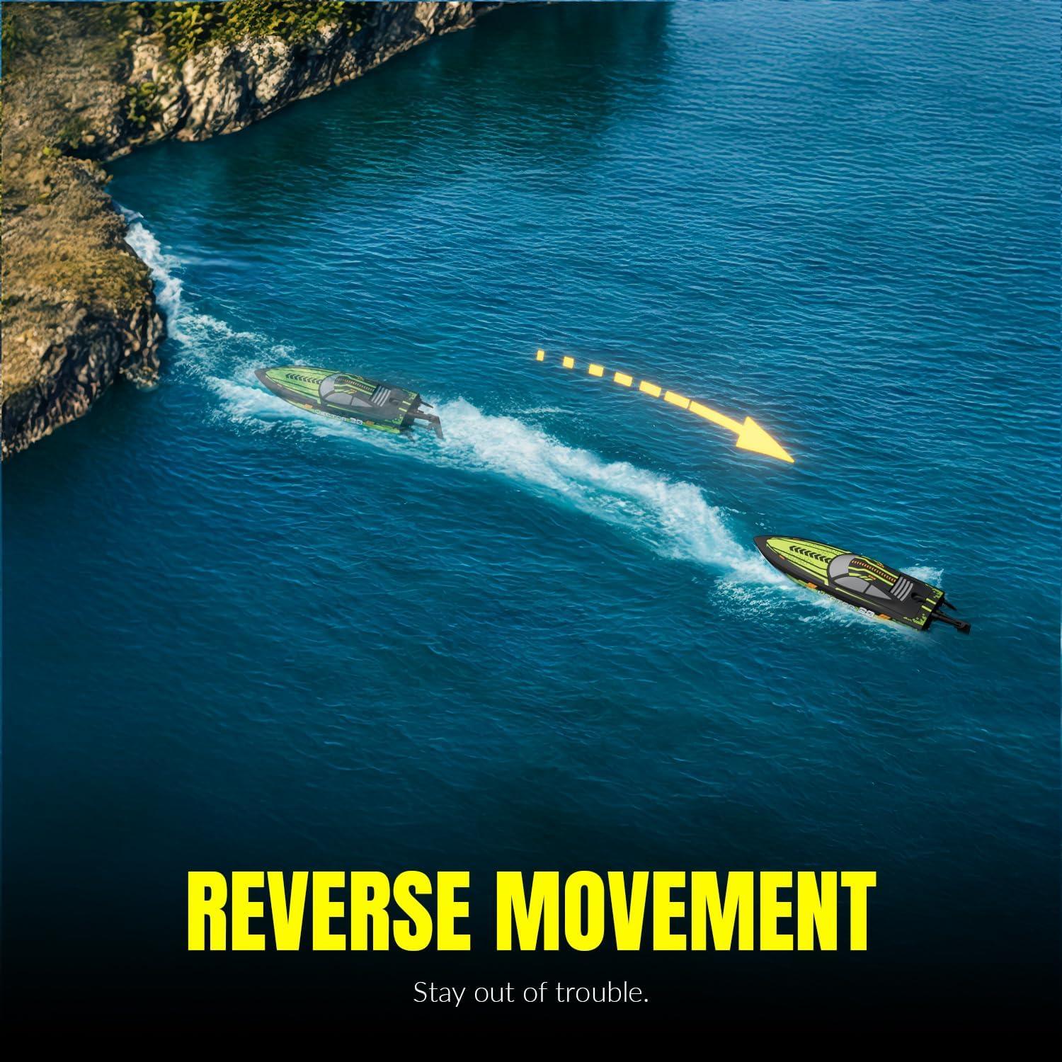 image:imagevolantexrc Brushless RC Boats for Adults 35MPH Fast Remote Control Boat for Lakes Full Proportional Boat High Speed RC Boats for Adults 79706Green