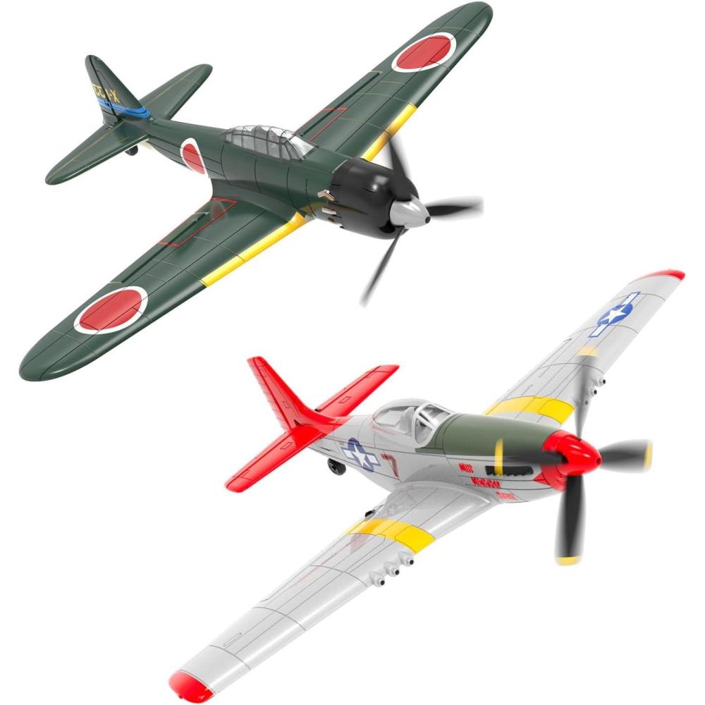 image:imageVOLANTEXRC 4CH RC Plane Fighter Airplane P51D Mustang amp Zero with Aileron 24Ghz Remote Control Aircraft with Aerobatic amp 3 Modes Fly for Adults