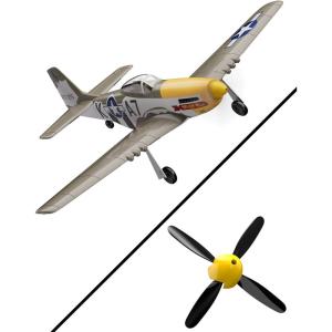 volantexrc Brushless 4CH RC Plane P51D Mustang 500mm Remote Control Airplane Fighter RTF with 6-Axis Gyro, 3 Modes & Aerobatics, 2.4GHz Radio Controlled Aircraft for Beginners & Adults & Propellers