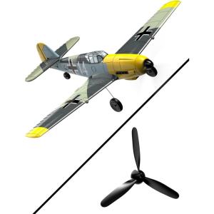 volantexrc RC Plane, 4 Channel Remote Control Airplane BF109 Fighter RTF with Aileron, Gyro, Aerobatics & 3 Modes Easy to Fly, Hobby Radio Controlled Aircraft for Beginners & Adults & Propellers