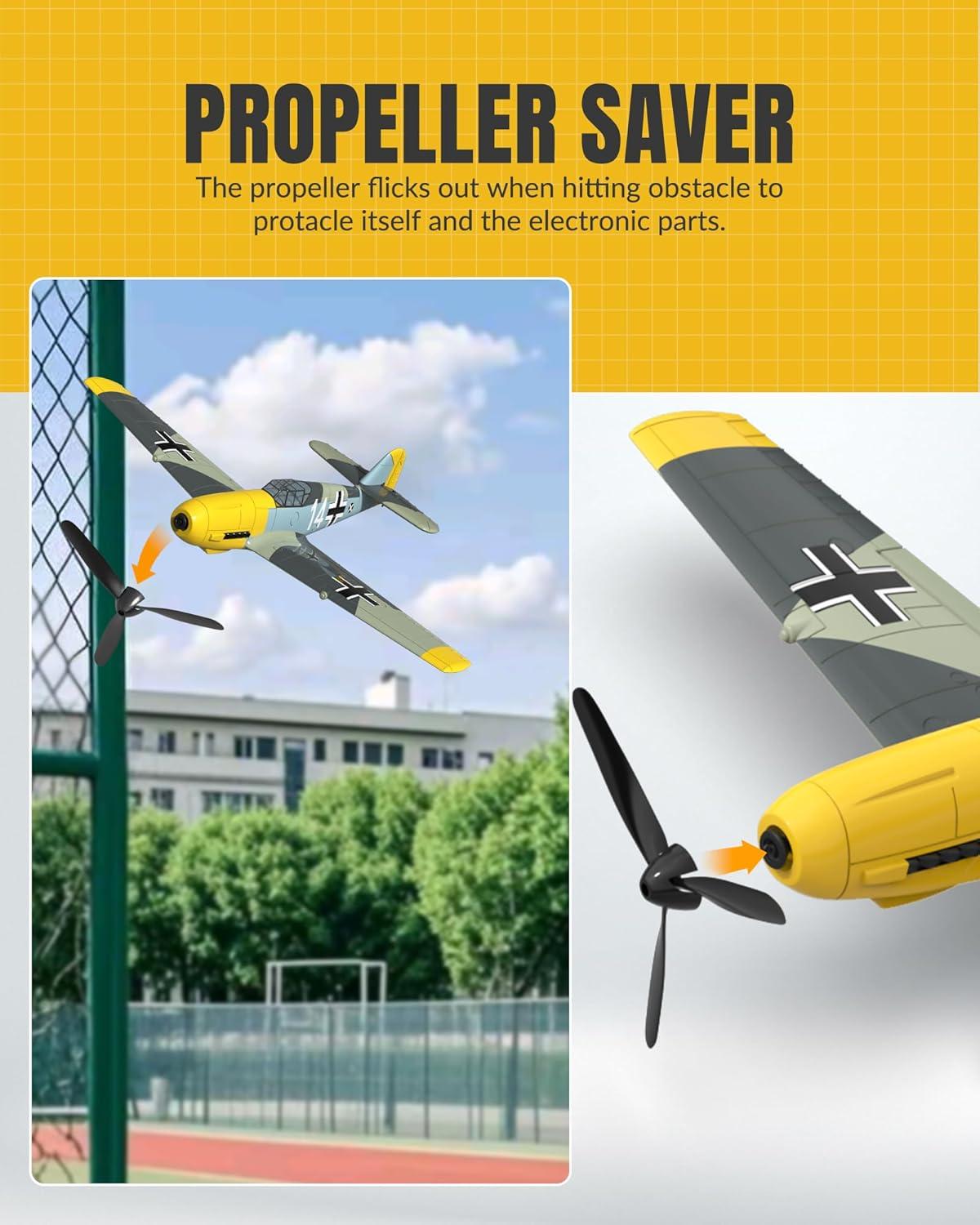image:imagevolantexrc RC Plane 4 Channel Remote Control Airplane BF109 Fighter RTF with Aileron Gyro Aerobatics amp 3 Modes Easy to Fly Hobby Radio Controlled Aircraft for Beginners amp Adults amp Propellers