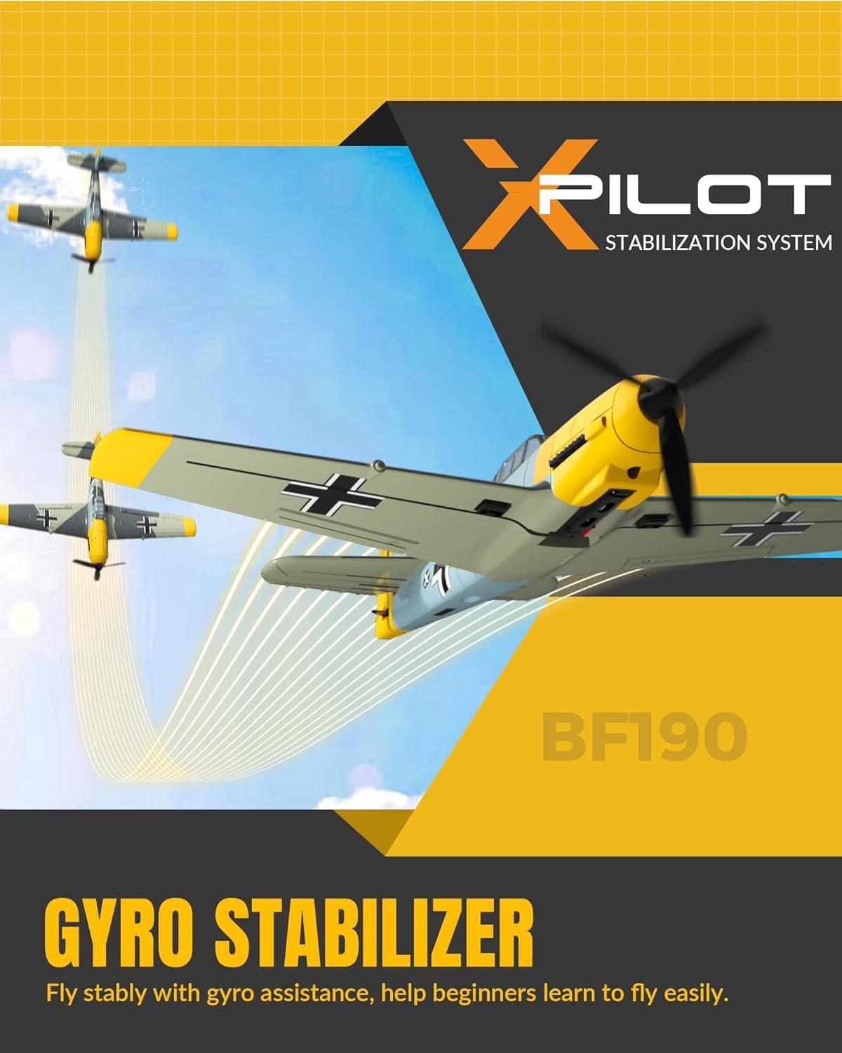 image:imagevolantexrc RC Plane 4 Channel Remote Control Airplane BF109 Fighter RTF with Aileron Gyro Aerobatics amp 3 Modes Easy to Fly Hobby Radio Controlled Aircraft for Beginners amp Adults amp Propellers