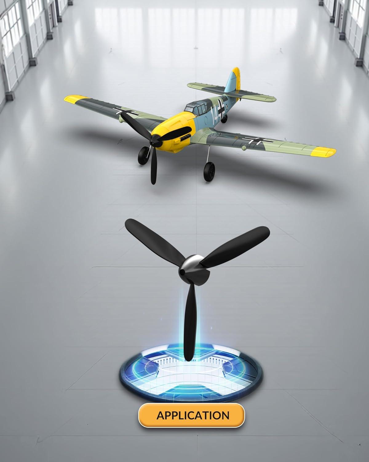 image:imagevolantexrc RC Plane 4 Channel Remote Control Airplane BF109 Fighter RTF with Aileron Gyro Aerobatics amp 3 Modes Easy to Fly Hobby Radio Controlled Aircraft for Beginners amp Adults amp Propellers