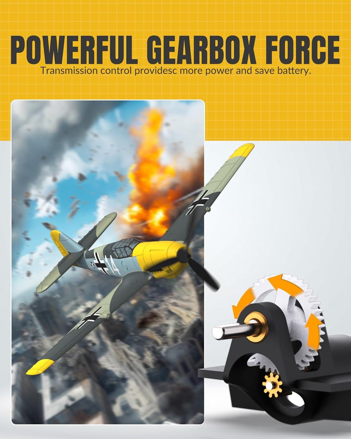image:imagevolantexrc RC Plane 4 Channel Remote Control Airplane BF109 Fighter RTF with Aileron Gyro Aerobatics amp 3 Modes Easy to Fly Hobby Radio Controlled Aircraft for Beginners amp Adults amp Propellers