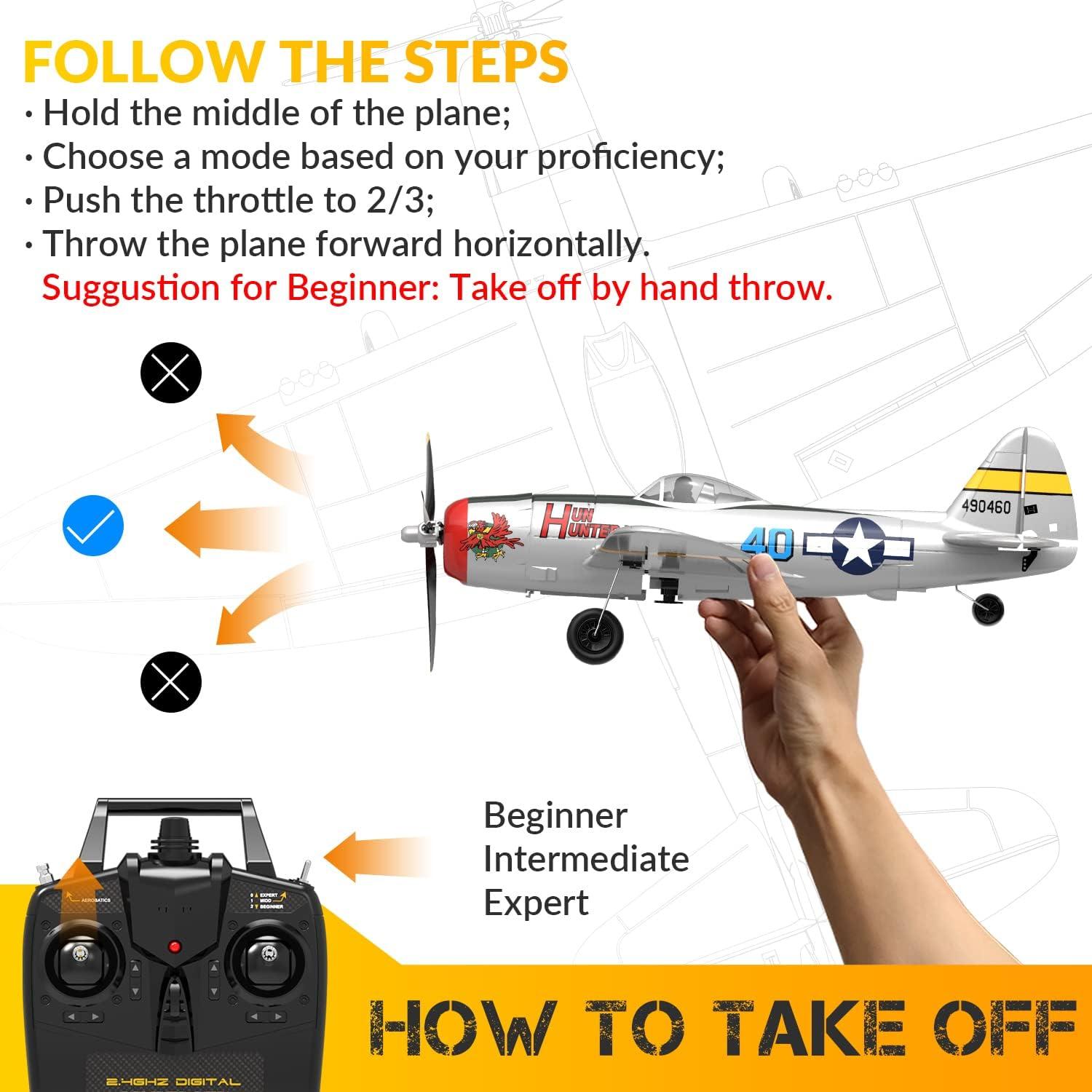 image:imagevolantexrc RC Plane for Beginners 4CH WWII Warbird P47 amp Propellers