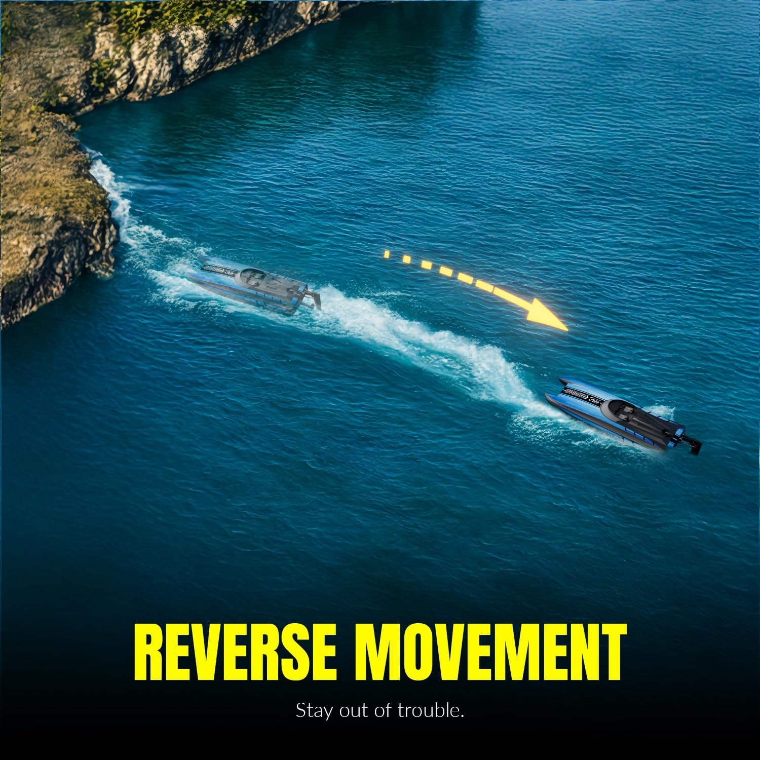 image:imageVOLANTEXRC Remote Control Boats for Pools and Lakes 30MPH AtomicXS High Speed RC Boat for Adults Toy Boat Gifts with 2 Batteries amp Reverse Function 7955 Deep BlueBlue