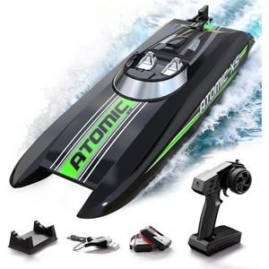 volantexrc RC Boat, High Speed Remote Control Boat for Beginners | AtomicXS, 30+MPH, for Pools and Lakes, 2 Batteries, Reverse Function, Toy Gifts for Adults, Blue(Black)